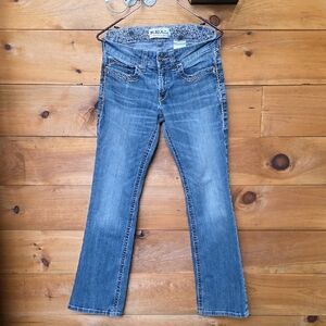 Ariat Festival Blue Bootcut Jeans with Whiskered Detail. Size29